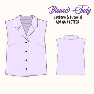 Blouse Sewing Pattern, Women Blouse Pattern, Crop Shirt Pattern, Sewing Pattern, Women Sewing pattern, Shirt Pattern