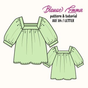 Blouse Sewing Pattern, Women Blouse Pattern, Crop Shirt Pattern, Sewing Pattern, Women Sewing pattern, Shirt Pattern