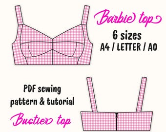 Crop top pattern| Bustier Top Pattern| Square neckline crop top pattern| women crop top pattern| pdf digital sewing pattern