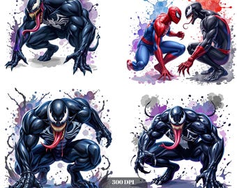 スパイダーマン vs ヴェノム vs カーネージ アートプリント - Etsy 日本