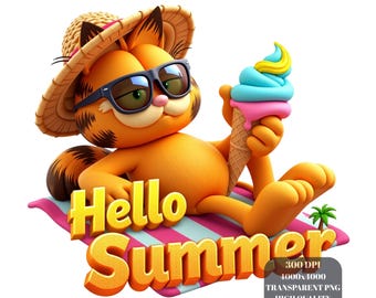 Hello Summer PNG Bundle, 4000x4000px, 300 DPI High Resolution, Comic Clipart, Sublimation and Print Ready, Hero, Gift, Funny PNG, Tshirt Png