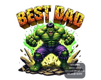 Best Dad Ever PNG, 4000x4000px, 300 DPI High Resolution, Comic Clipart, Sublimation and Print Ready, Hero, Gift, Funny PNG, T-shirt Png
