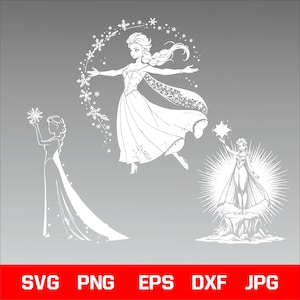 Ice Queen Inspired SVG PNG JPEG Dxf Eps | Winter Princess Clipart | Frozen Magic Design for Crafts, Shirts, Stickers, Sublimation