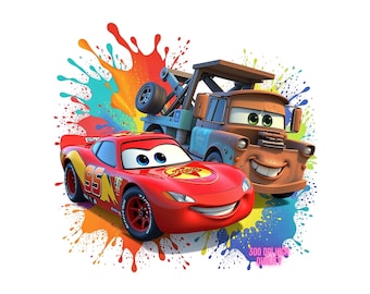 PNG inspirado en la película Cars / Clipart de alta calidad de 300 DPI / Diseño de dibujos animados para camisetas, calcomanías e impresiones por sublimación