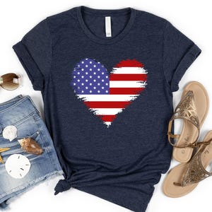 USA Flag Heart Shirt, Patriotic Shirt, Independence Day Shirt, 4Th of July Shirt, Stars and Stripes , American Flag Shirt, Usa Flag Shirt,