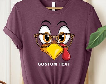 Custom Cute Turkey Fall Thanksgiving Shirt, Funny Thanksgiving Shirt, Personalized Name Family Matching Thanksgiving Shirt, Thanksgiving