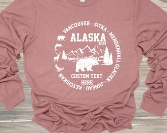 Custom Alaska Cruise Long Sleeve Shirt, Personalized Alaska Cruise Shirt, 2025 Alaska Cruise Shirts, Personalized Alaska Cruise Family Shirt