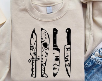 Horror Movie Knives Sweatshirt, Halloween Knives Hoodie, Halloween Horror Hoodie, Halloween Sweatshirt, Halloween Movie Sweatshirt, Horror