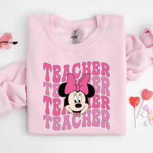 Minnie Teacher Sweatshirt, Disneyland Trip Shirt For Teachers, Cute Teacher Shirt, Back To School,Mickey Mouse Sweatshirt,Disney Teacher