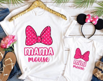 Mama mouse Mini mouse Sweatshirt,Matching Family Mouse Shirt, Disney Family Matching T-Shirt, Mini Mouse Shirt, Mothers day Gift, Disney Tee