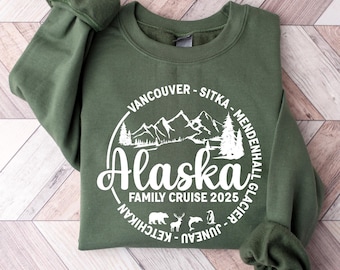Custom Alaska Sweatshirt Shirt, Personalized Alaska Cruise Shirt, 2024 Alaska Cruise T-Shirts, Family Name Vacation, Matching Cruise Tee