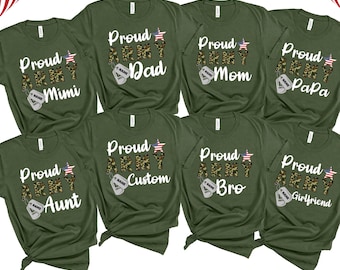 Custom Proud Army Family Shirts, USA Army Dad T-Shirt, Personalized Army Family Outfit, Military Family Shirt,Personalized Graduation Name