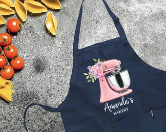 Custom Baking Apron, Personalized Bakery Apron,Personalized Baker Apron,Printed Kitchen Apron for Women & Men, Custom Apron for Mom