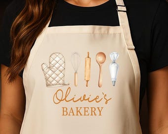 Personalized Baking Apron, Custom Kitchen Apron for Women & Men