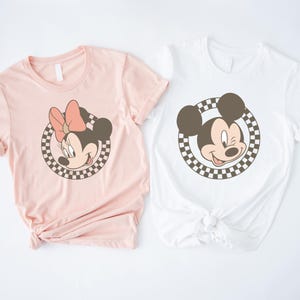 Disney Shirt, Disney Trip Shirt, Disneyland Shirt, Matching Couples Shirt, Matching Mickey And Minnie Shirt, Mickey Minnie Checkered Shirt