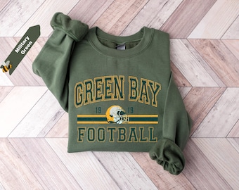 Green Bay Football Sweatshirts and Tshirt: Military Green, Forest Green, Kelly Green Shirt and Sweater