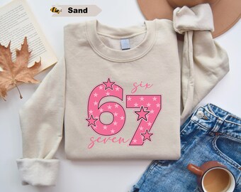 Six Seven Trendy T-shirt and Sweatshirt: Funny Viral Number  Tees