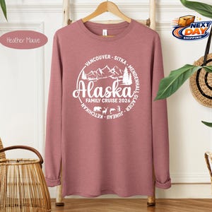 Cozy Custom Alaska Long Sleeve Shirt, Alaska Cruise Long Sleeve Unisex Youth Toddler Long Sleeve Shirt,Personalized 2026 Alaska Cruise Shirt image 3