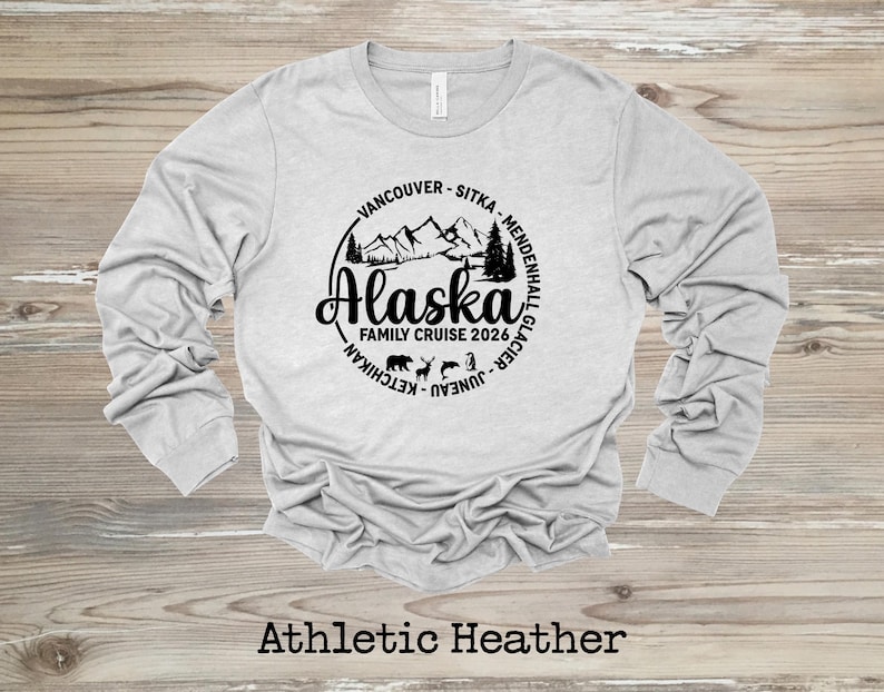 Cozy Custom Alaska Long Sleeve Shirt, Alaska Cruise Long Sleeve Unisex Youth Toddler Long Sleeve Shirt,Personalized 2026 Alaska Cruise Shirt image 7