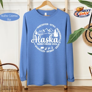 Cozy Custom Alaska Long Sleeve Shirt, Alaska Cruise Long Sleeve Unisex Youth Toddler Long Sleeve Shirt,Personalized 2026 Alaska Cruise Shirt image 6