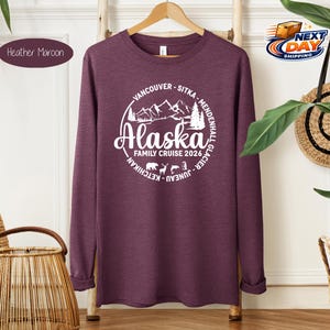 Cozy Custom Alaska Long Sleeve Shirt, Alaska Cruise Long Sleeve Unisex Youth Toddler Long Sleeve Shirt,Personalized 2026 Alaska Cruise Shirt image 2