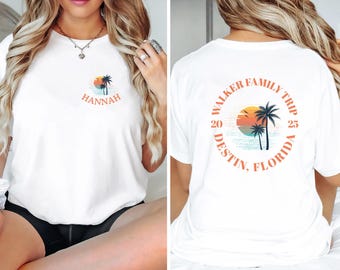 Personalized Family Beach Vacation Shirt,Personalized Matching Group Vacation Shirt,Custom Family Trip Shirt,Family Name Matching Tee