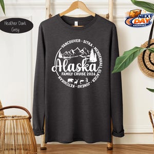 Cozy Custom Alaska Long Sleeve Shirt, Alaska Cruise Long Sleeve Unisex Youth Toddler Long Sleeve Shirt,Personalized 2026 Alaska Cruise Shirt image 4