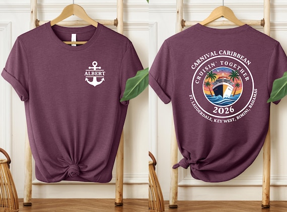 Custom Caribbean Cruise Sweatshirt and T-shirt, Family Matching Cruise Shirt, Front Back Custom Family Cruise Shirts