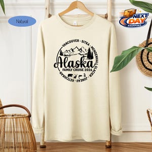 Cozy Custom Alaska Long Sleeve Shirt, Alaska Cruise Long Sleeve Unisex Youth Toddler Long Sleeve Shirt,Personalized 2026 Alaska Cruise Shirt image 5