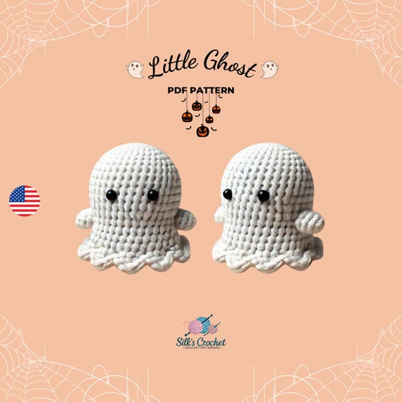 Little Ghost Halloween Crochet Pattern,  Little Ghost Crochet Pattern,  Cute Halloween Amigurumi, Cute Ghost Pattern, PDF PATTERN