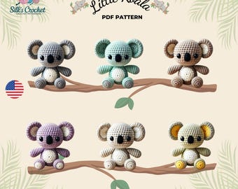 Little Koala Crochet Pattern,Amigurumi Animal,Cute Koala Crochet Pattern,Crochet Patterns,Crochet Toys for Kids Patterns,PDF