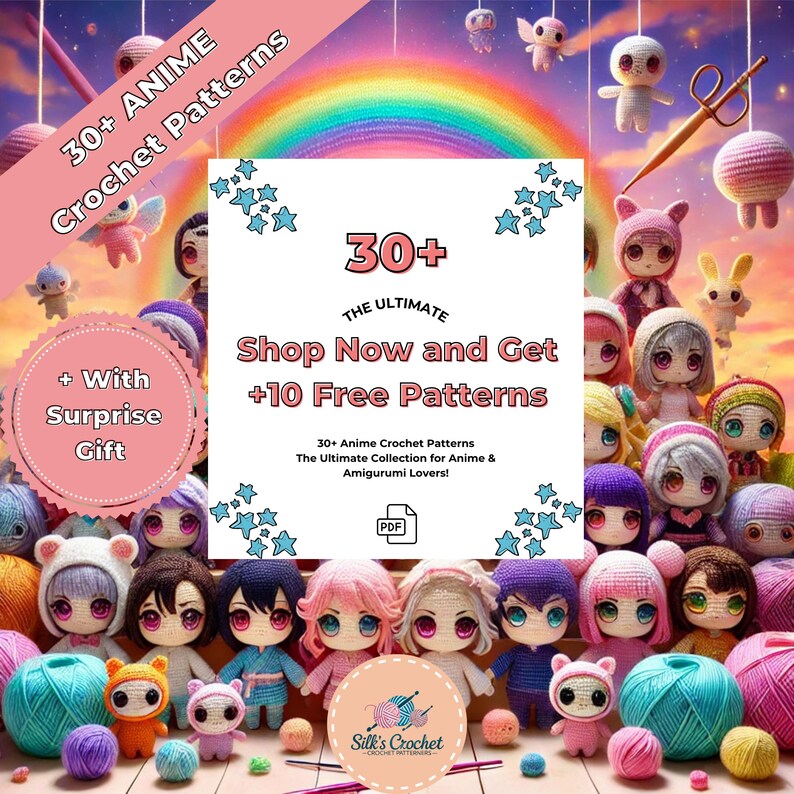 30+ Anime Amigurumi Crochet Patterns - PDF Crochet Bundle | Easy & Cute ...