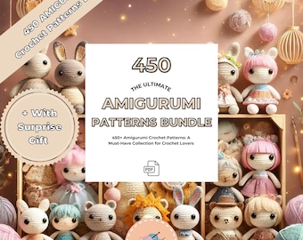 450 amigurumi-haakpatronen - pdf-bundel | Leuke amigurumi voor beginners | Gemakkelijke en gehaakte sleutelhangerpatronen