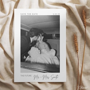 Vintage Polaroid Style Save the Date & Formelle Hochzeitseinladung | 1200x1800px Entwurf | Anpassbare Hochzeitseinladung Set | Canva Vorlage
