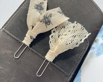 Clip Set - Bees & Lace |  Planner lover gift | Journal accessory | Bookmark