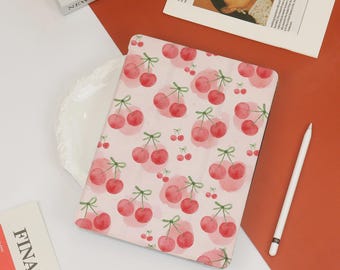 Cute Pink Cherry Girly iPad Case,Custom iPad Case,iPad 10/9/8,iPad Pro 2025/2024,iPad Air 11/13" 2025/2024,iPad Mini Cover For 7.9/8.3",Gift