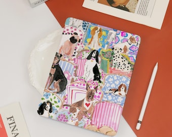 Cute Pink Doge Paint iPad Case,Custom iPad Case,iPad 10/9/8th Gift,iPad Pro 2024/2021,iPad Air 11/13" 2025/2024,iPad Mini Cover For 7.9/8.3"