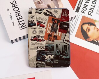 Race Car Magazine Collage Kindle Case Cover Sleeve,Kindle PaperWhite 12/11 Case,Kindle 6/6.8,Personalized Case Gift,Kindle 2024/Colorsoft