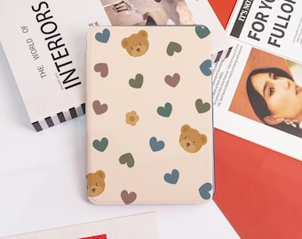 Cute Bears Hearts Kindle Case Cover Sleeve,Kindle PaperWhite 12/11/10 Case,Kindle 6/6.8,Personalized Case Gift,Kindle 2024/Colorsoft