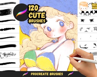 Procreate Brushes: Kawaii Essentials, 120 Cute Brushes for Adorable Art, Patterns, and Fun Decorations