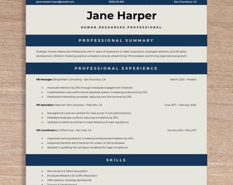 ATS-Friendly HR Resume Template | Modern, Editable Design for Word & Google Docs
