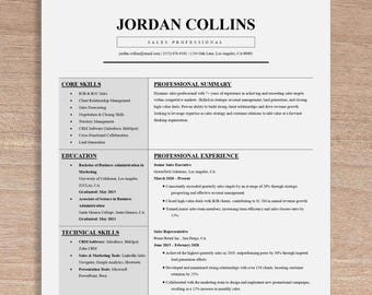 Sales Resume Template – ATS-Friendly, 2-Page, Editable on Word & Google Docs