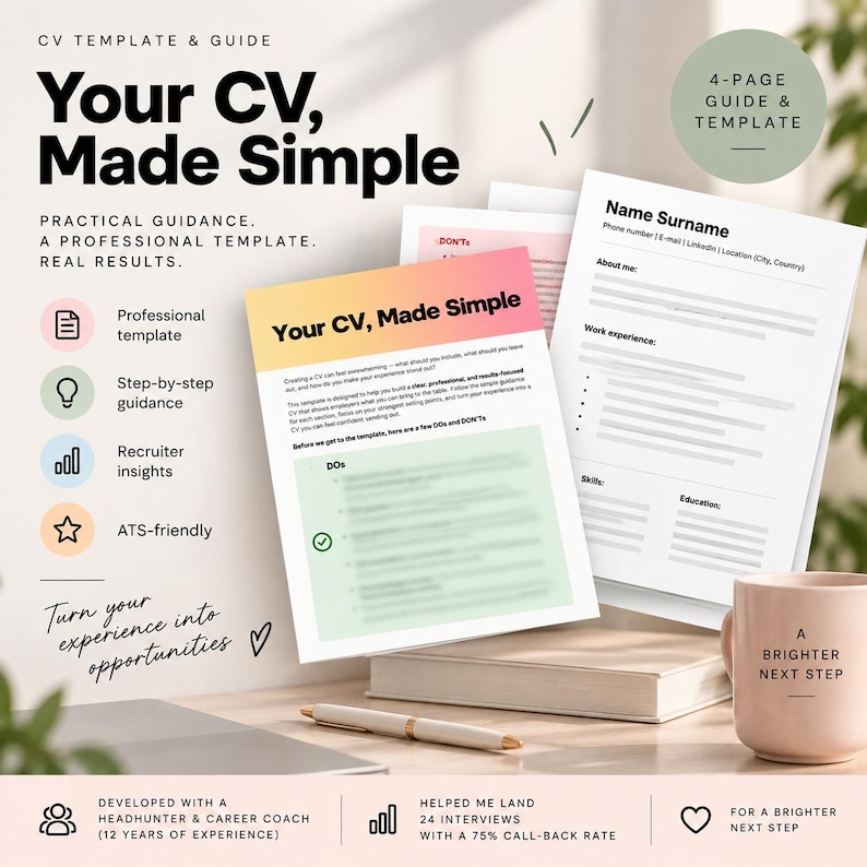 Your CV, Made Simple | Professional CV Template - Etsy