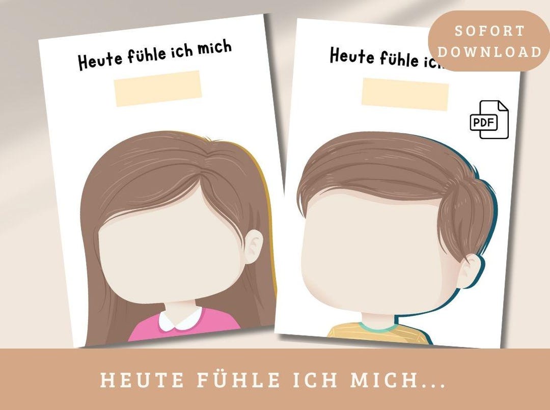 Heute fühle ich mich Gefühle lernen Printable Vorlage für Kinder zur ...