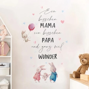 Rabbit Family Warm Quotes Love Watercolor Wall Sticker Vinyl Child Nursery Baby Kindergarten Art Decal Kids Room Home Decor