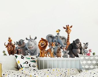 Cartoon Forest Animals Wall Decal, Nursery Kids Room Decor