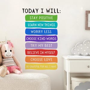 Daily Inspirational Gratitude Quotes Watercolor Wall Sticker Vinyl Children Baby Nursery Art Decal Kids Room Toilet Home Decor
