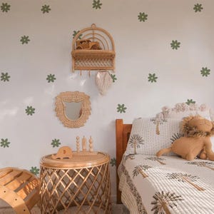 21 piezas/juego de pegatinas de pared con dibujos de margaritas, flores y acuarela para guardería, sala de estar, dormitorio, hogar, calcomanías decorativas de pared