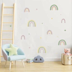 Pegatinas coloridas con puntos de arcoíris, lindas calcomanías de pared extraíbles para guardería, carteles artísticos para habitación de niños, dormitorio de niñas, decoración del hogar.