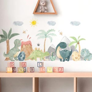 Pegatinas de pared de vinilo con dibujos de animales, elefantes y león, con acuarela, para habitación de bebé, decoración del hogar